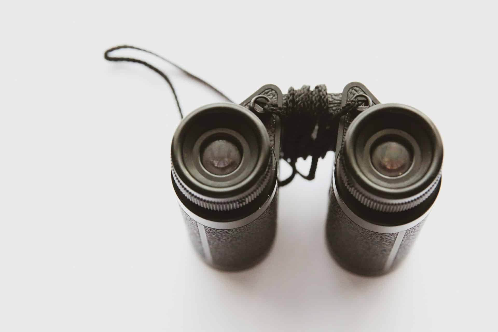 a single pair of black binoculars